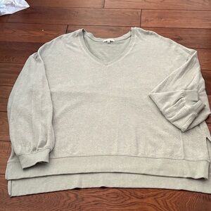 Light Green/Gray over sized V-Neck Sweater